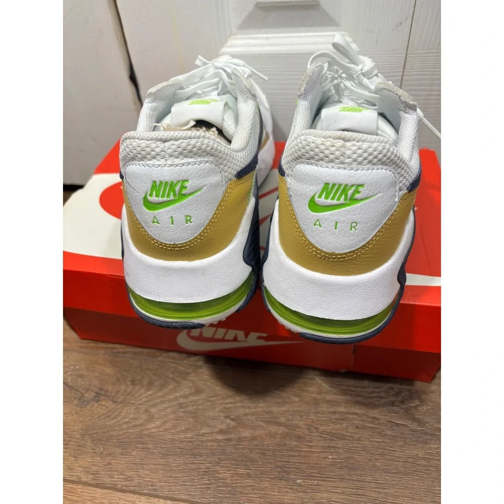 Nike Air Max‎ Excee Men's White Gold Black Neon Running Shoes Size 9.5
